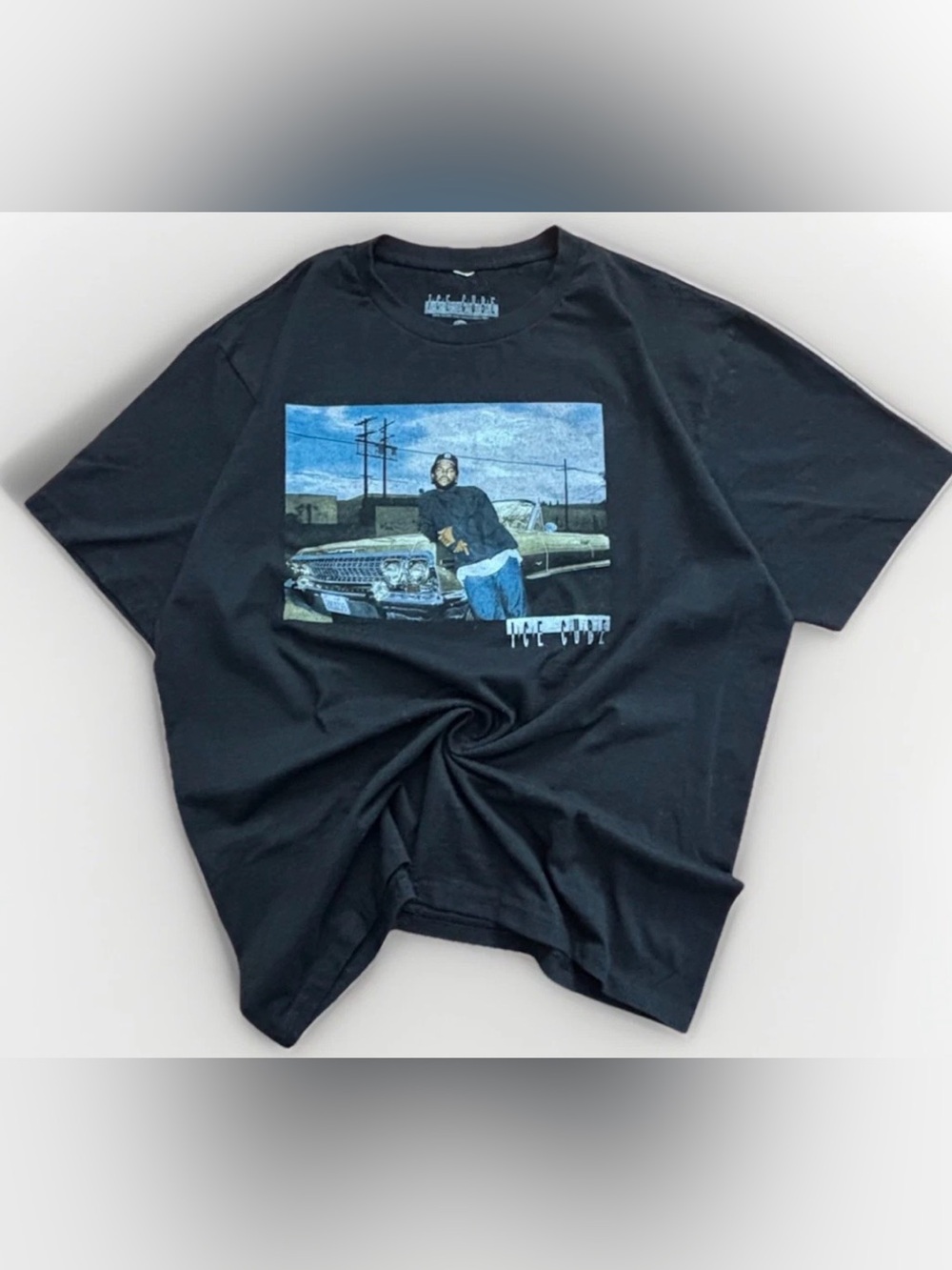 Ice Cube T-Shirt Lowrider Black Tee Size XL Y2K Hip Hop Rap NWA Boyz In The Hood